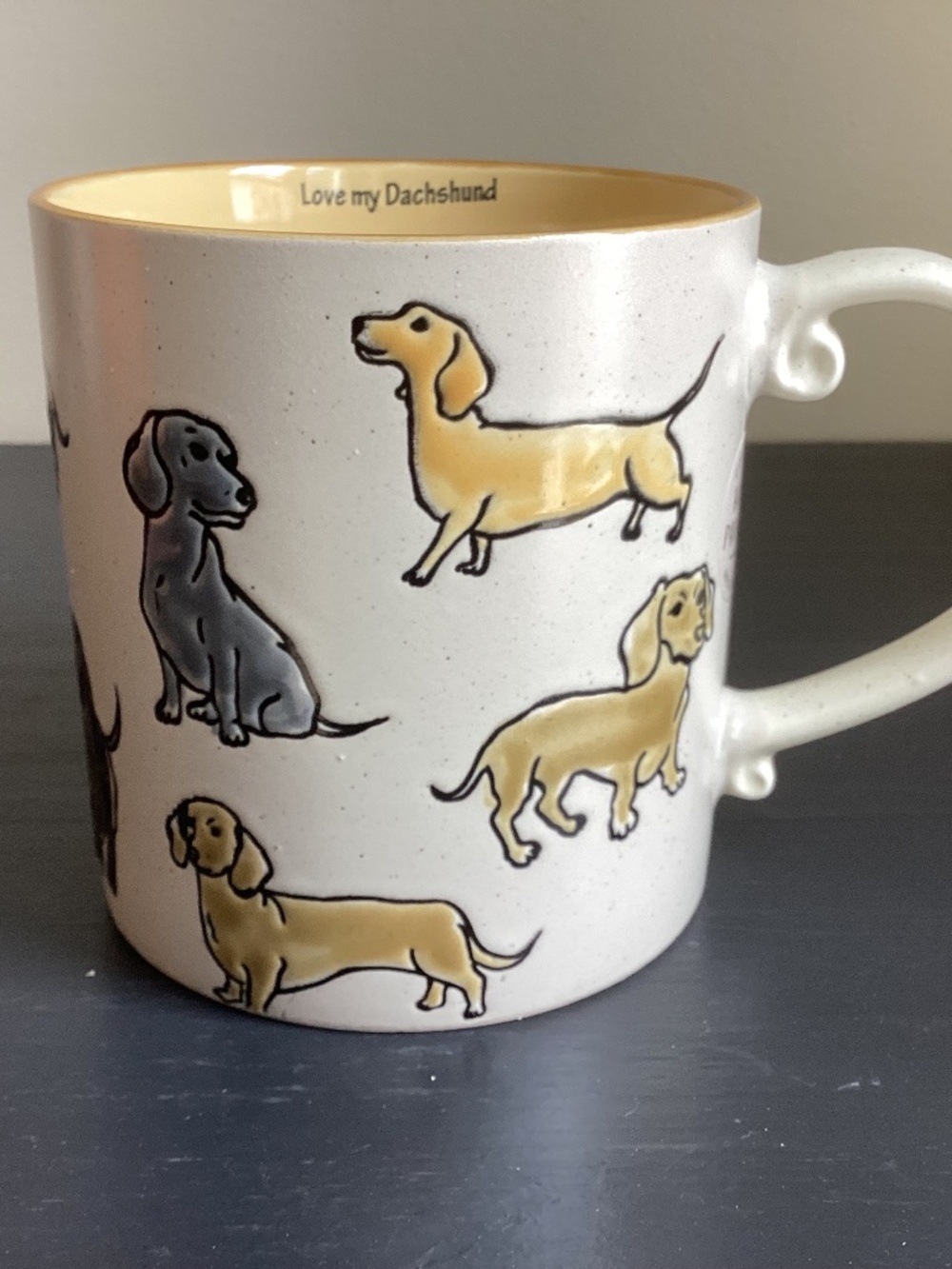 New Handpainted Spectrum Designz 20oz Dachshund Embossed ‘Love My Dachshund’ Mug